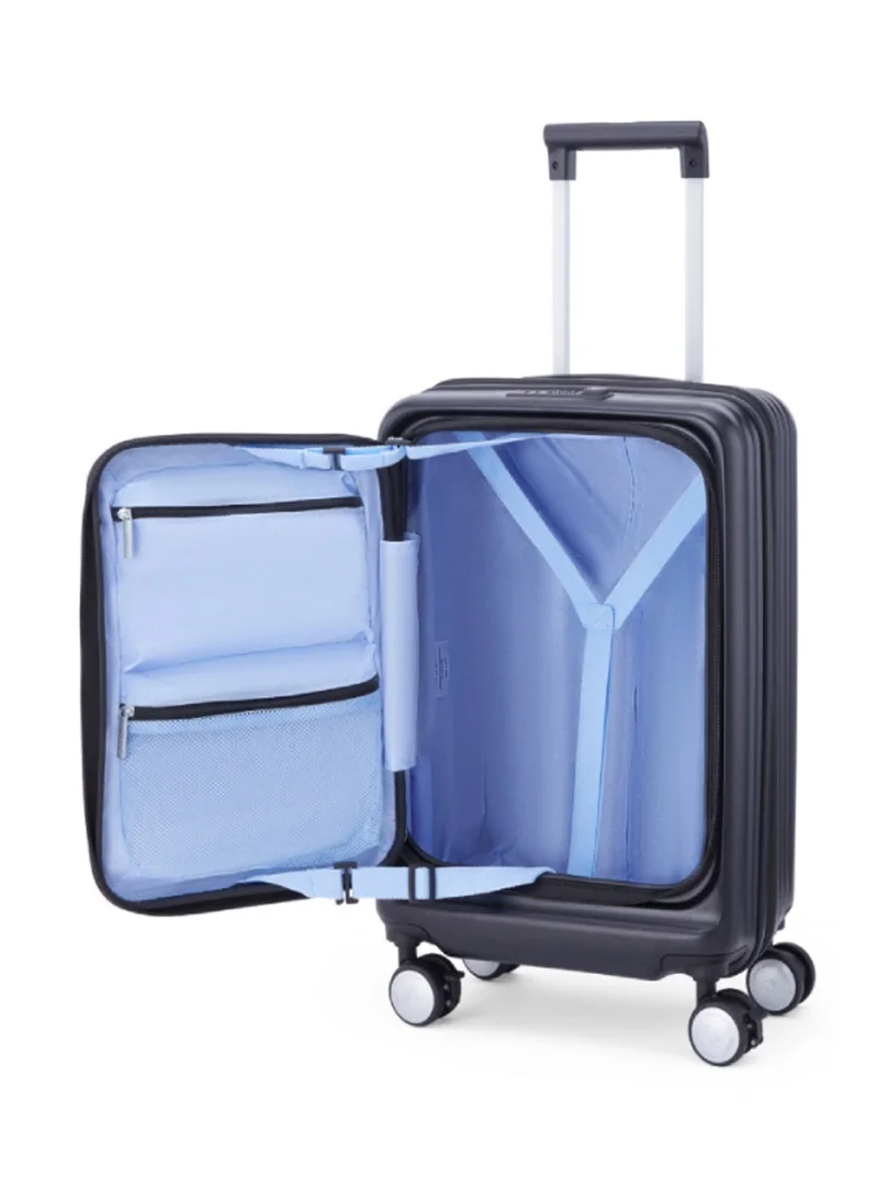 AMERICAN TOURISTER  Trento + Suitcase, Cabin Size 54 cm / 20 inch, 4 Spinner Wheels, Hard Top, Polycarbonate, Black|Lightweight|2 In 1 Optimov™ Shock Absorbing Wheels|Book Opening|Expandable|TSA Lock|Waterproof Section - 3 Years International Warranty  | Best Price UAE
